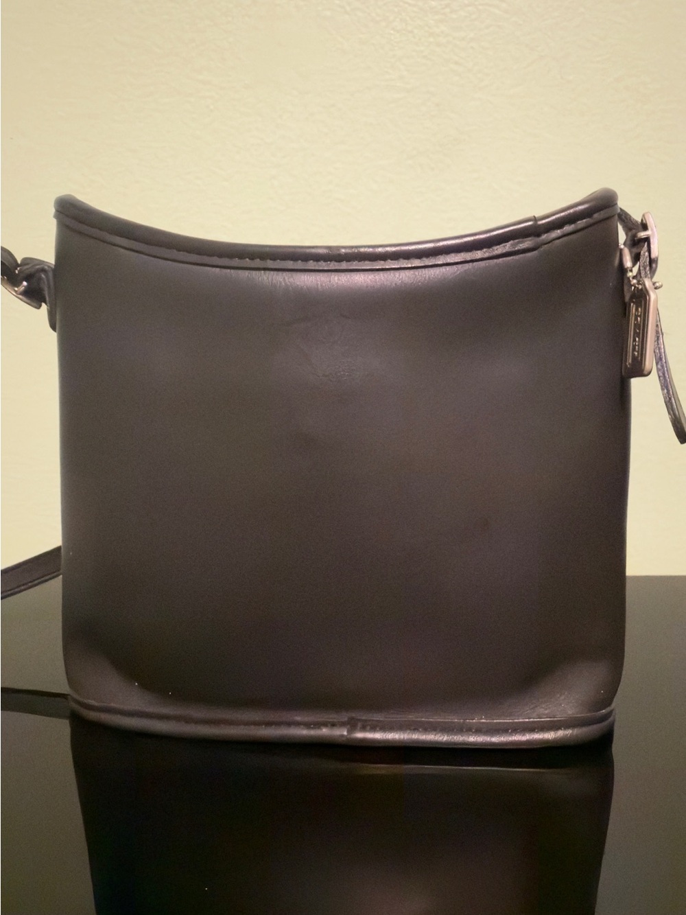 1999 Vintage Coach Mambo 9062 Black leather crossbody/ shoulder bag EUC - Picture 6 of 9